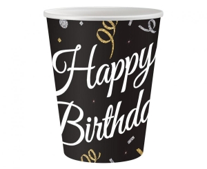 Kubeczki papierowe Happy Birthday 250 ml 6 szt