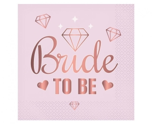 Serwetki Bride To Be (różowe) 33 cm x 33 cm 20 szt