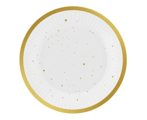 Talerzyki papierowe Celebrate (złote) 18 cm 6 szt
