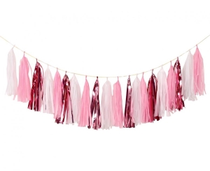 Girlanda Frędzelki - Baby Girl jasnoróżowa 250 cm 20 szt