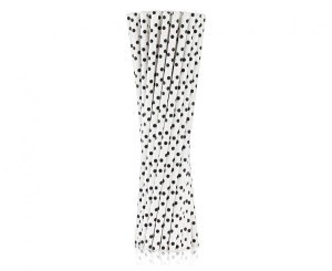 Słomki papierowe czarne groszki 19 cm 250 szt