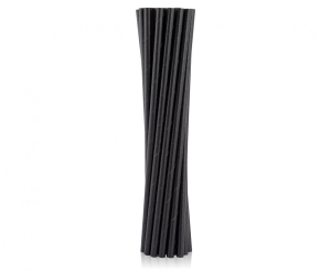 Słomki papierowe czarne 19 cm 100 szt