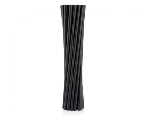 Słomki papierowe czarne 19 cm 12 szt