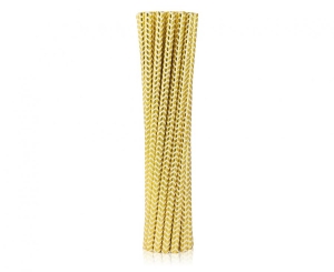 Słomki papierowe złote szlaczki 19 cm 12 szt