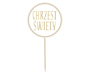 Dekoracja papierowa na tort Chrzest Święty 14 cm