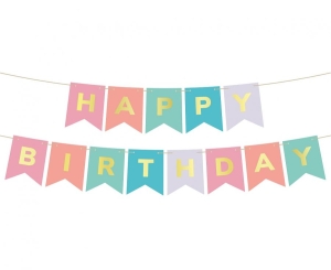 Girlanda papierowa Happy Birthday kolorowa 200 cm