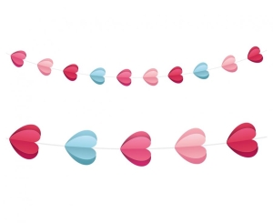 Girlanda papierowa Love is in the air - Serduszka 3D 200 cm