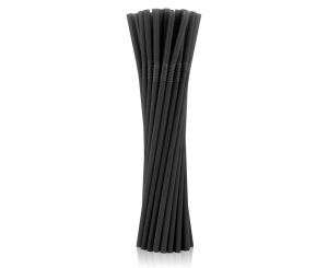 Słomki plastikowe łamane czarne 100 szt