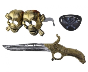 Zestaw gadżetów do stroju Pirata (miecz opaska na oko okulary)