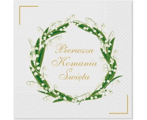 Serwetki papierowe PAW Pierwsza Komunia Święta 33 cm x 33 cm 20 szt