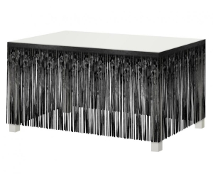 Dekoracja na brzeg stołu frędzle czarna 80 cm x 300 cm