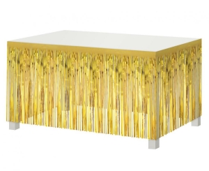 Dekoracja na brzeg stołu frędzle złota 80 cm x 300 cm
