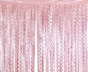 Kurtyna Spirale-srebrne gwiazdki różowa 100 cm x 200 cm
