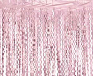 Kurtyna Spirale metaliczna różowa 100 cm x 200 cm