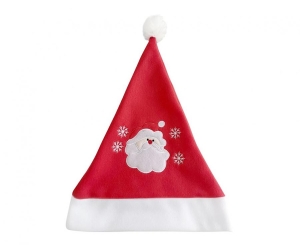 Czapka świąteczna z aplikacją Mikołaja 29 cm x 43 cm