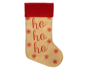 Skarpeta świąteczna z juty Ho Ho Ho 46 cm