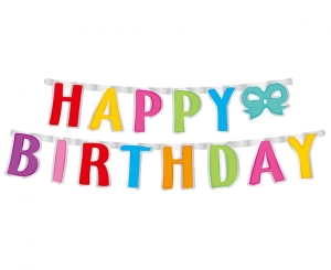 Girlanda papierowa Happy Birthday kolorowa 160 cm