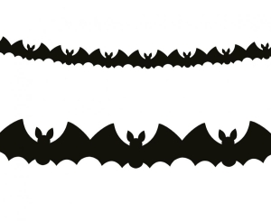 Girlanda papierowa na Halloween Nietoperze czarna 300 cm