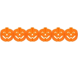 Girlanda papierowa na Halloween Dynie pomarańczowa 300 cm