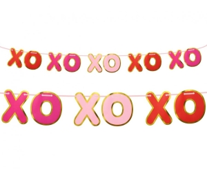 Girlanda papierowa XOXO złoty kontur 200 cm