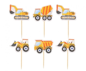 Pikery dekoracyjne Plac Budowy rozm. 4x4x6.5 cm 6 szt