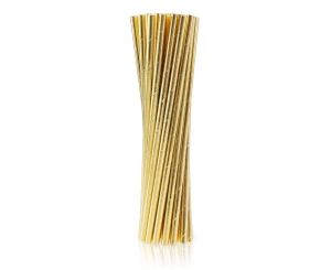 Słomki papierowe złote 19 cm 24 szt
