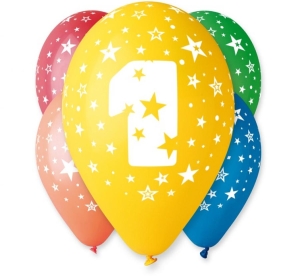 Balon 12 cali z nadrukiem 1 pastel 5 szt