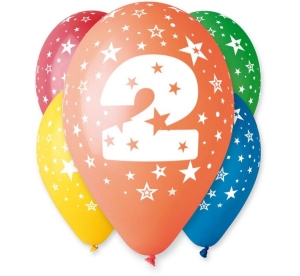 Balon 12 cali z nadrukiem 2 pastel 5 szt