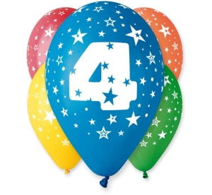 Balon 12 cali z nadrukiem 4 pastel 5 szt