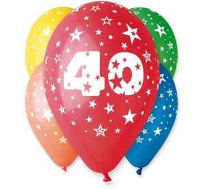 Balon 12 cali z nadrukiem 40 pastel 5 szt