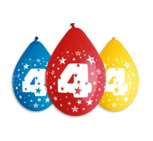 Balony 12 cali z nadrukiem 4 pastel 5 szt (wiszące)
