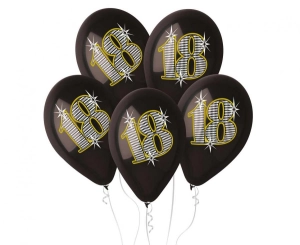 Balony 18 czarne 12 cali 5 szt