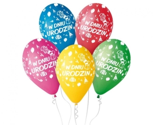 Balony W Dniu Urodzin 12 cali 5 szt