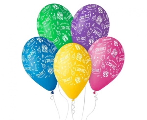 Balony Sto Lat kolorowe 12 cali 5 szt