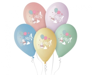 Balony Mam Już 1 Roczek (króliczek) 13 cali 5 szt
