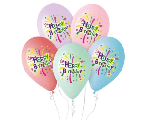 Balony Happy Birthday 13 cali 5 szt