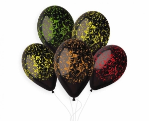 Balony Marble czarne kolorowe nadruki 13 cali 5 szt