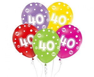 Balony z cyframi: 40 12 cali 5 szt