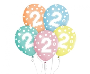 Balony z cyframi: 2 12 cali 5 szt