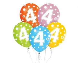 Balony z cyframi: 4 12 cali 5 szt