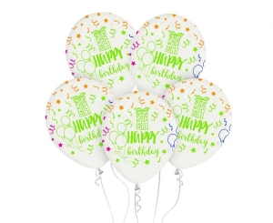 Balony Happy Birthday 12 cali 5 szt