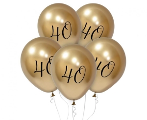 Balony 40 platynowe jasne złote 12 cali 5 szt