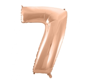Balon foliowy cyfra 7 różowo-złota 92 cm