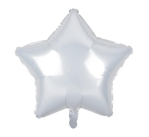 Balon foliowy gwiazda biała 19 cali