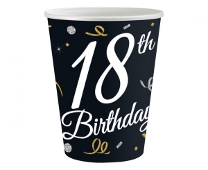 Kubeczki papierowe 18 Birthday 250 ml 6 szt