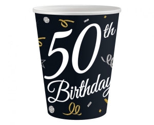 Kubeczki papierowe 50 Birthday 250 ml 6 szt