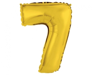 Balon foliowy cyfra 7 złota 35 cm