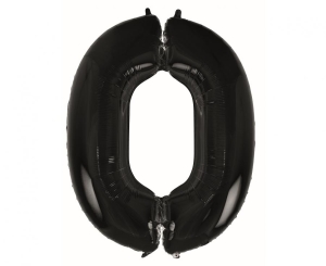 Balon foliowy cyfra 0 czarna 92 cm