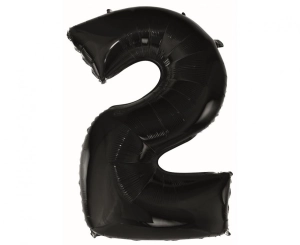 Balon foliowy cyfra 2 czarna 92 cm