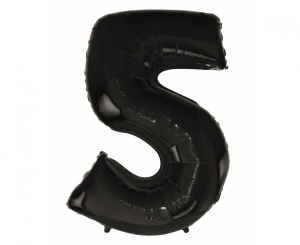 Balon foliowy cyfra 5 czarna 92 cm